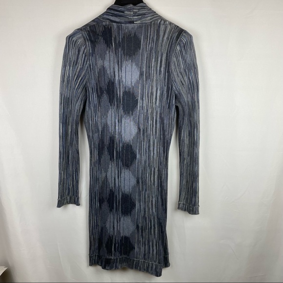 Nie + Zoe gray long knit sweater cardigan M with belt - Picture 5 of 5